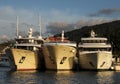 Anchored vessels in Stari grad Hvar Royalty Free Stock Photo