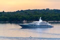 Anchored yacht in harbor Royalty Free Stock Photo