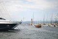 Anchored Yacht in St. Tropez Royalty Free Stock Photo