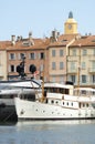 Anchored Yacht in St. Tropez Royalty Free Stock Photo