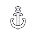Anchoring black icon concept. Anchoring flat vector symbol, sign, illustration.