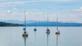 Anchoring sailboats at Lake Ammer Ammersee