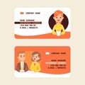 Anchorman securities stock courses business cards vector illustration. Breaking news on Television. TV presenters man