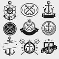 Anchors label and element set. Vector Royalty Free Stock Photo