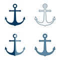 Anchor of ship graphic set icons Royalty Free Stock Photo