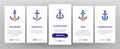 Anchors, Ship Equipment Vector Onboarding Mobile App Page Screen