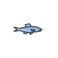 Anchovies fish filled outline icon