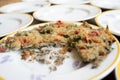 Anchovy cake au gratin