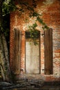 Ancient Abandoned Doorway with Two Shutters