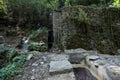 Ancient abandoned mines in the Calcaferro Archaeological Mines Park in Mulina di Stazzema, Lucca. Royalty Free Stock Photo