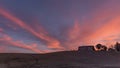 Ancient abandoned stone farmhouse at sunset, Sienese countryside, Tuscany, Italy Royalty Free Stock Photo