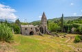 Ancient abbey in ruins, the monastery of Santa Maria in Valle Christi situated in Valle Christi, in Rapallo, Genoa Genova provin