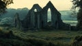 Ancient Abbey Ruins Overgrown By Nature Royalty Free Stock Photo