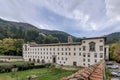 The ancient Abbey of Vallombrosa, Reggello, Florence, Italy, under a dramatic sky Royalty Free Stock Photo