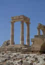 Ancient Acropolis in Rhodes. Lindos city. Greece Royalty Free Stock Photo