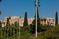 Ancient Acropolis and the Temple of Olympian Zeus at Athens city center Royalty Free Stock Photo