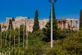 Ancient Acropolis and the Temple of Olympian Zeus at Athens city center Royalty Free Stock Photo