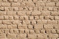 Ancient adobe wall closeup