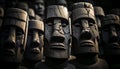 Ancient African cultures carved wooden totem poles as religious symbols generated by AI