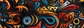 ancient african egyptian ethnic seamless pattern on black background with antique tribal ornaments Royalty Free Stock Photo