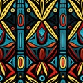 ancient african egyptian ethnic seamless pattern on black background with antique tribal ornaments Royalty Free Stock Photo