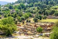 Ancient Agora in Athens, Greece. Panorama of Greek ruins at Acropolis foot Royalty Free Stock Photo