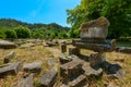 Ruins of ancient Agora in Limenas, (Thasos city), Thassos Island, Greece