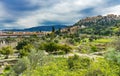 Ancient Agora Stoa Parthenon Acropolis Athens Greece Royalty Free Stock Photo