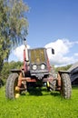 Ancient tractor in farm Royalty Free Stock Photo