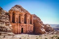 Ancient Al-Dayr Monastery in Petra, Jordan during the daytime