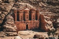 Ancient Al-Dayr Monastery in Petra, Jordan during the daytime