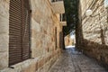 Ancient Alley in Jewish Quarter, Jerusalem. Israel. Photo in old color