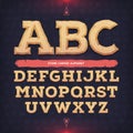 Ancient alphabet. Memorial typeface. Carved from stone abc. Vector illustration