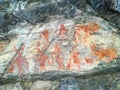 Ancient American Petroglyphs Drawn on Rock