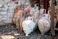 Ancient amphorae raised from the bottom of the sea Royalty Free Stock Photo