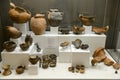 Ancient amphoras of the museum at the Roman ruins in Egnazia