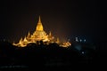 Ancient Ananda Pagoda before sunrise with lightup, Bagan