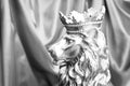 Silver Lion King of animals on white background Royalty Free Stock Photo