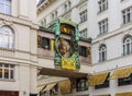 Ancient Anker clock (Ankeruhr) on Hoher markt square, Vienna, Austria Royalty Free Stock Photo