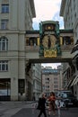 Ancient Anker clock (Ankeruhr) on Hoher markt square in Vienna. Royalty Free Stock Photo