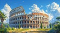 Ancient antique amphitheater inspired by roman\'s classic architecture