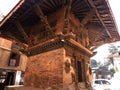 Ancient antique building temple worship sanctuary palace of nepal Lalitpur or Patan Bhaktapur durbar square for nepalese people Royalty Free Stock Photo
