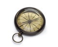 Ancient antique old compass isolated on white Royalty Free Stock Photo