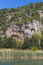 Ancient antique tombs of Lycian kings Royalty Free Stock Photo