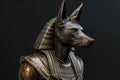 Ancient Anubis metallic statue. Generate ai Royalty Free Stock Photo