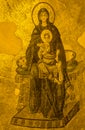 Ancient Apse mosaic of the Theotokos (Virgin Mother and Child) i