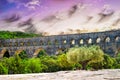 Pont du Gard UNESCO aqueduct Royalty Free Stock Photo