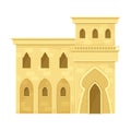 Ancient Arab traditional mud house. Middle East building vector illustration