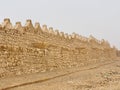 The Ancient Arabian Stone Wall of Diriyah with Crenellations in Riyadh, Saudi Arabia Royalty Free Stock Photo