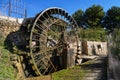 Ancient arabic mill, water noria at Abaran village in Murcia region Spain Europe Royalty Free Stock Photo